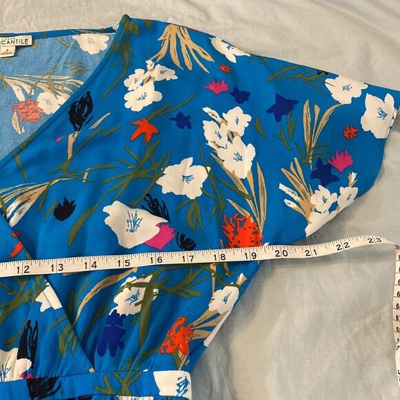 J. Crew Hi-Lo Dress Size Small Bright Blue Spring Summer Floral - Picture 4 of 10